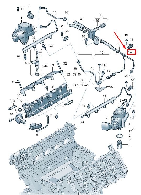 new audi q7 4l rear left fuel line 079127509aq original