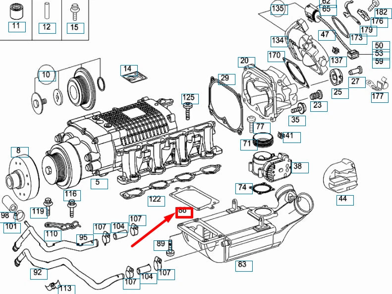 NEW MERCEDES-BENZ ML W163 CHARGING AIR INTERCOOLER GASKET A1131410880 ORIGINAL