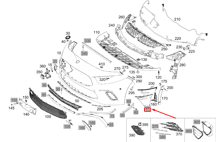 NEW MB A W177 FRONT BUMPER OUTER RIGHT LOWER COVER A1778854203 ORIGINAL