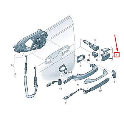 NEW AUDI A8 4N FRONT RIGHT EXTERIOR DOOR HANDLE COVER RHD 4N2837876AGRU