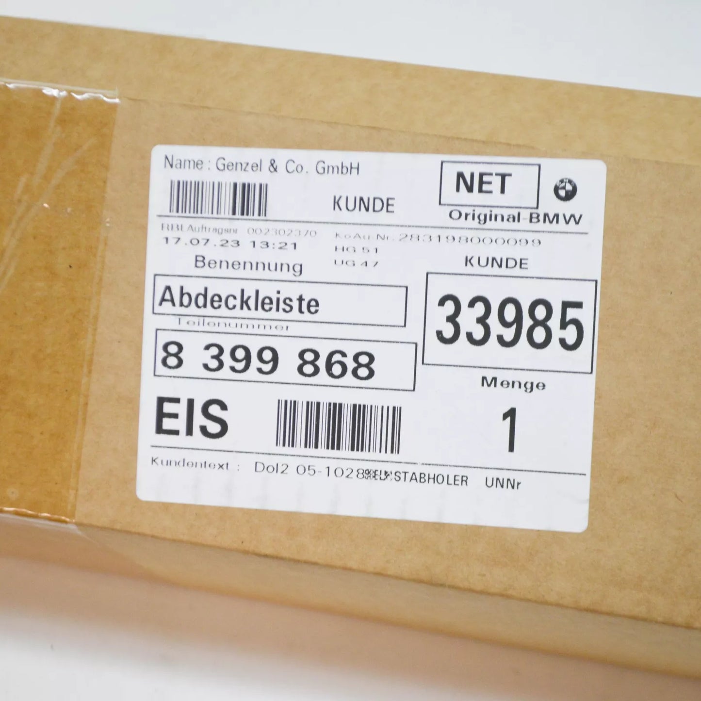 NEW BMW Z3 E36 FRONT RIGHT INTERIOR ENTRANCE COVER STRIP 51478399868 ORIGINAL