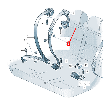 new seat arona kj rear middle seatbelt 6f0857807eraa original