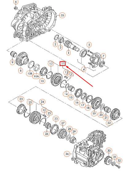 NEW AUDI A1 8X SYNCHRONIZING HUB WITH LOCKING COLLAR 02J311239K ORIGINAL