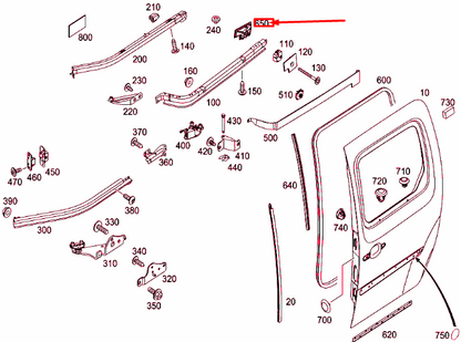 NEW MB CITAN W415 REAR CENTRAL RIGHT SLIDING DOOR BRACKET A4157411200 ORIGINAL