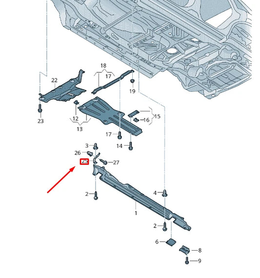 NEW VW TOUAREG 7P MK2 UNDERBODY LEFT BRACKET 7P6825241