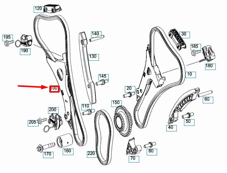 NEW MERCEDES-BENZ ML W166 ENGINE TIMING CHAIN A2760502416 ORIGINAL