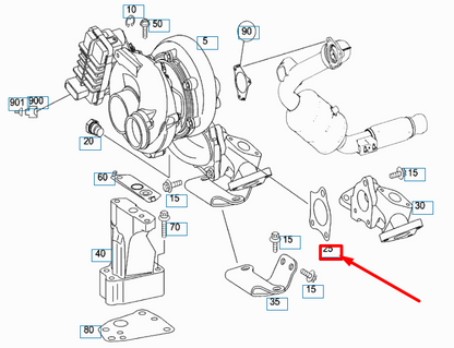 new mercedes-benz ml w164 turbocharger support sealing shim a6421421180 original