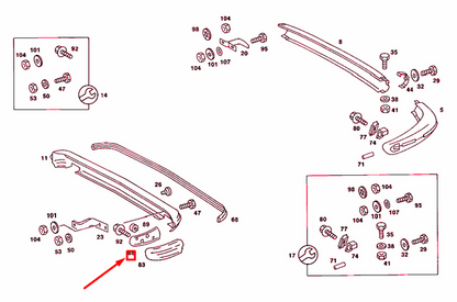 NEW MERCEDES-BENZ SALOON W123 REAR BUMPER LEFT REINFORCEMENT A1238803316