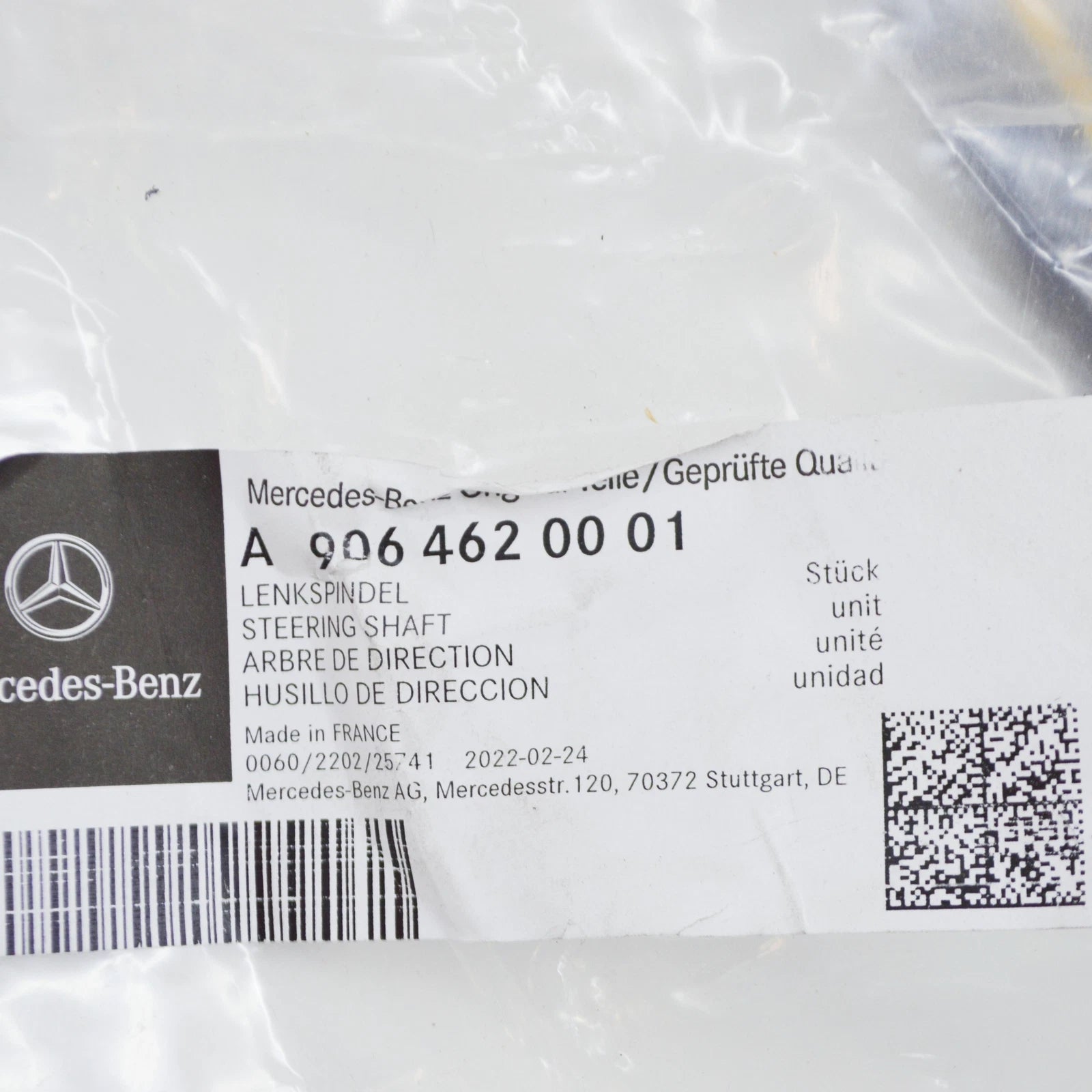 NEW MERCEDES-BENZ SPRINTER 906 STEERING SHAFT LHD A9064620001 ORIGINAL