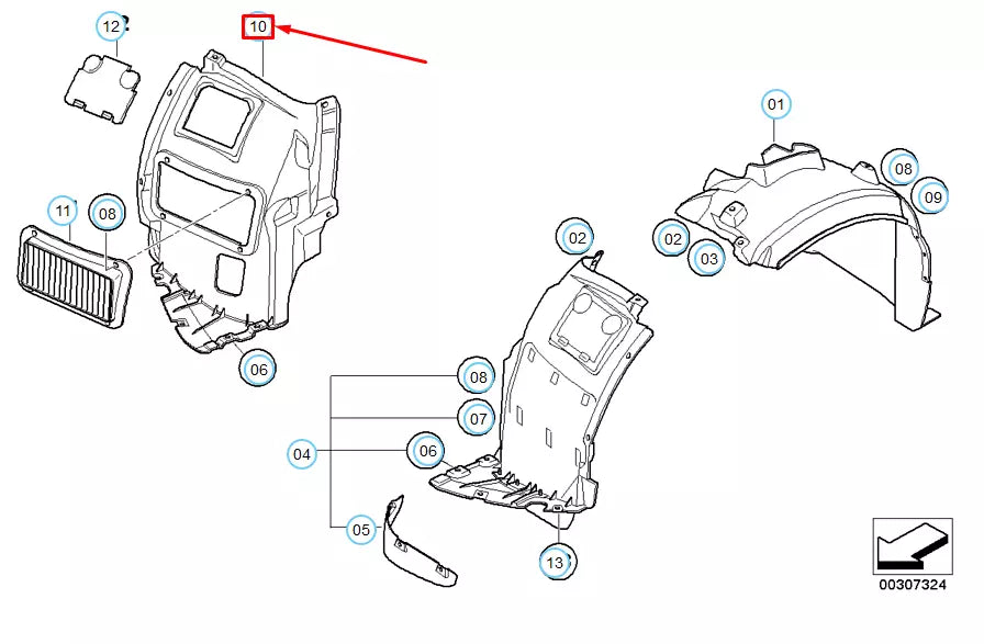 NEW BMW 1 M COUPE E82 FRONT RIGHT WHEEL HOUSING BOTTOM COVER 51718051592