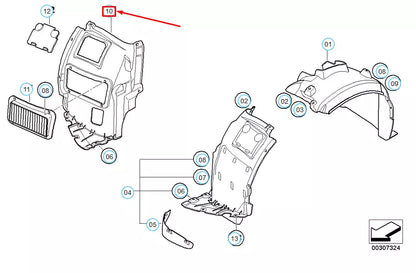 NEW BMW 1 M COUPE E82 FRONT RIGHT WHEEL HOUSING BOTTOM COVER 51718051592
