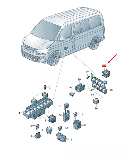 NEW VW TRANSPORTER VI T6 RELAY PLATE 9 PIN 7M0937528M
