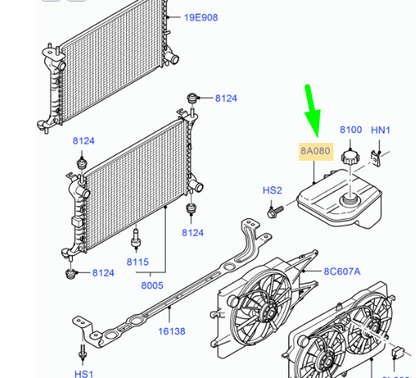 new ford focus mk1 radiator overflow expansion tank 1091364 original