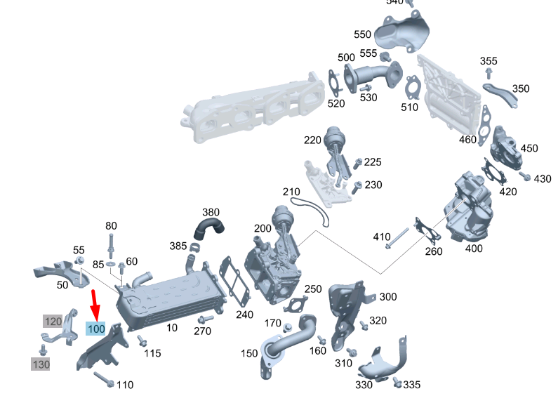 new mb c w204 heat exchanger to oil filter housing support a6510901027 original