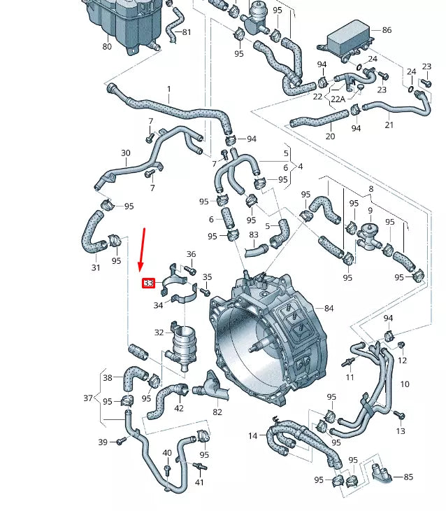 NEW VW TOUAREG 7P MK2 ADDITIONAL COOLANT PUMP BRACKET 7P0121079M