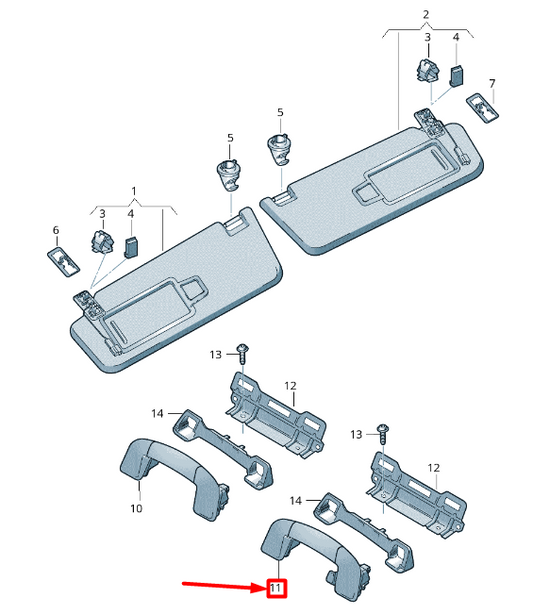 NEW VOLKSWAGEN ARTEON 3H7 REAR ROOF HANDLE 5NL8576433HS ORIGINAL