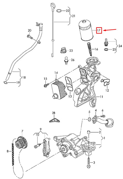 NEW VOLKSWAGEN TRANSPORTER T6 OIL FILTER 06J115403R ORIGINAL