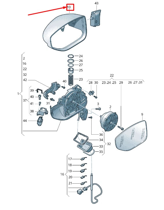 NEW AUDI A6 C8 FRONT RIGHT DOOR MIRROR COVER LHD 4N1857528GRU ORIGINAL