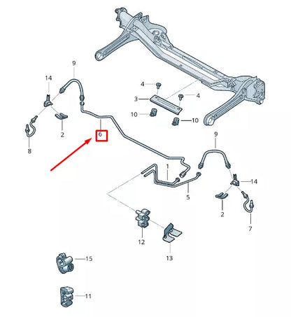 NEW VW BEETLE 5C BRAKE LINE FROM CONECTING PART TO BRAKE HOSE 5C0614742H