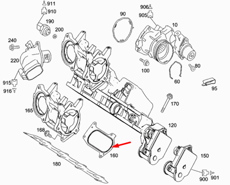 new mercedes-benz c w204 intake manifold gasket a6400980980 original