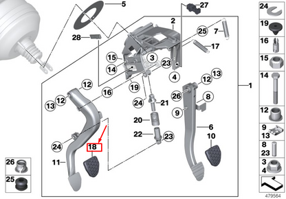 new bmw z4 roadster e89 clutch pedal rubber pad 35311160659 original