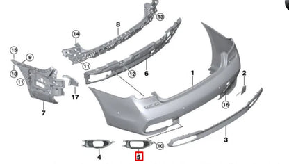 NEW BMW 7 G11 G12 REAR M RIGHT EXHAUST COVERING TRIM 51128061186 ORIGINAL