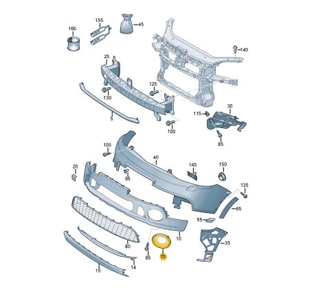 NEW VOLKSWAGEN GOLF PLUS 5M FRONT RIGHT FOF LIGHT TRIM 5M0853666MV7F