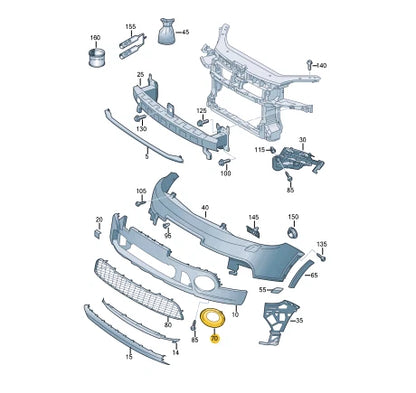 NEW VOLKSWAGEN GOLF PLUS 5M FRONT RIGHT FOF LIGHT TRIM 5M0853666MV7F