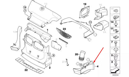 NEW BMW 3 E46 FRONT LEFT BRAKE AIR DUCT 51717893129 7893129 ORIGINAL