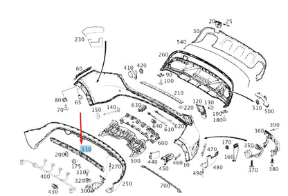 NEW MERCEDES-BENZ GLA X156 REAR BUMPER CENTER BASIC CARRIER A1568850065 ORIGINAL