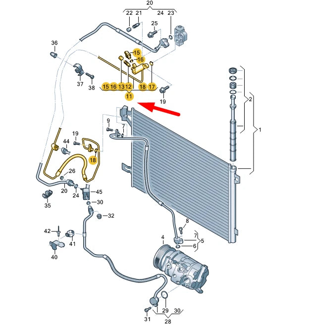 NEW VOLKSWAGEN TRANSPORTER T6 REFRIGERANT LINE LHD 7L1816741C ORIGINAL