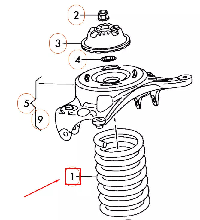 NEW AUDI A4 B8 FRONT AXLE COIL SPRING 8K0411105DG ORIGINAL