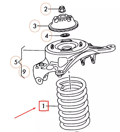 NEW AUDI A4 B8 FRONT AXLE COIL SPRING 8K0411105DG ORIGINAL