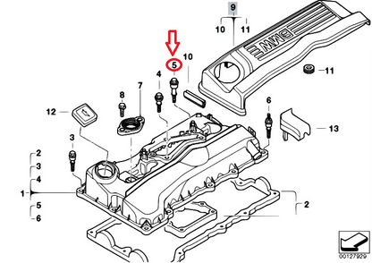 new bmw 3 e46 engine valve cam cover bolt 11127568296 7568296 original