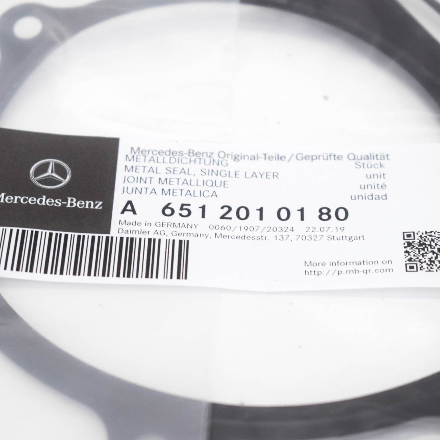 NEW MERCEDES-BENZ WATER PUMP GASKET A6512010180 ORIGINAL