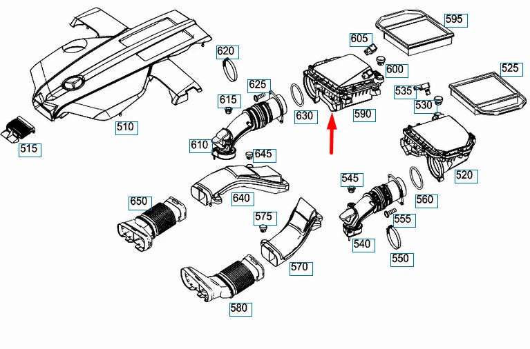 NEW MERCEDES-BENZ GLE W166 AIR FILTER BOX RIGHT A2760904001 ORIGINAL