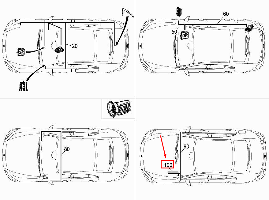 new mercedes-benz cls c257 powertrain wiring harness a2135403447 original