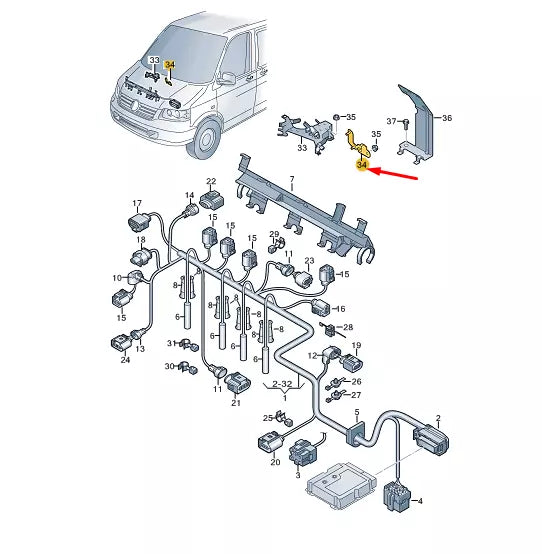 NEW VW TRANSPORTER VI T6 SOLENOID VALVE RETAINER 7E0971501