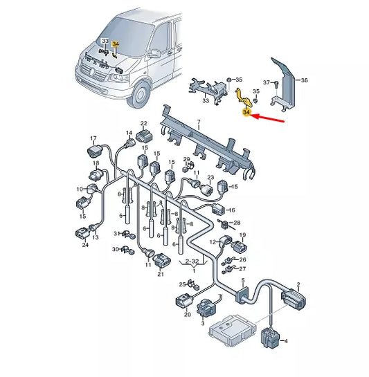NEW VW TRANSPORTER VI T6 SOLENOID VALVE RETAINER 7E0971501