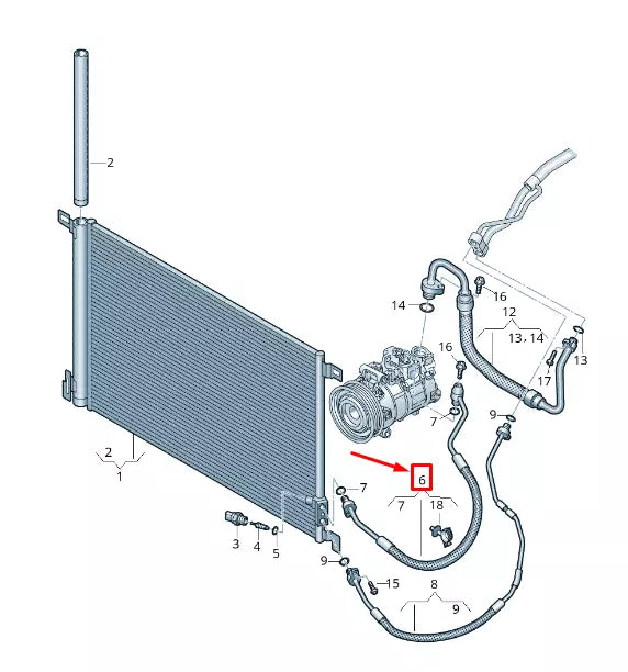 NEW AUDI Q8 4MN A/C REFRIGERANT LINE 4M0816721G ORIGINAL