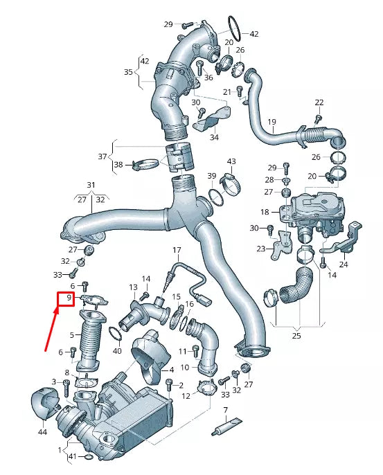 NEW AUDI A8 4N ENGINE CONNECTING PIPE SEAL 057131816B