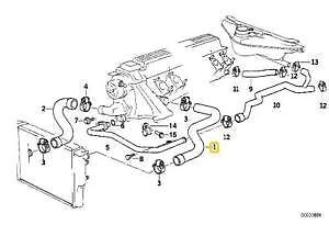 NEW BMW 5 E34 2.5TDS COOLING SYSTEM WATER HOSE 11532243660 ORIGINAL