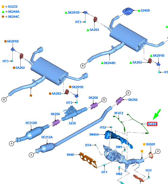 new ford kuga mk3 oxygen sensor 2432225 lx61-9g444-bb original