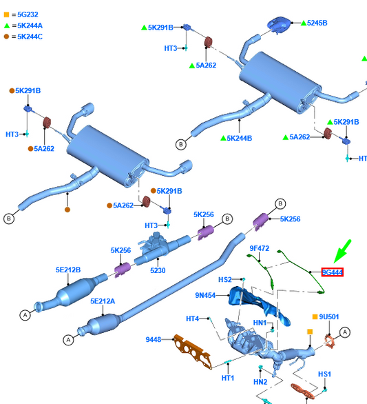 new ford kuga mk3 oxygen sensor 2432225 lx61-9g444-bb original