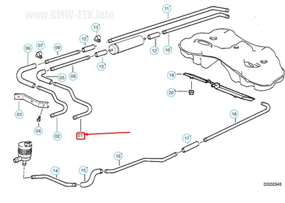 NEW BMW 7 E38 FRONT FUEL FEED LINE 16121183218 1183218 ORIGINAL