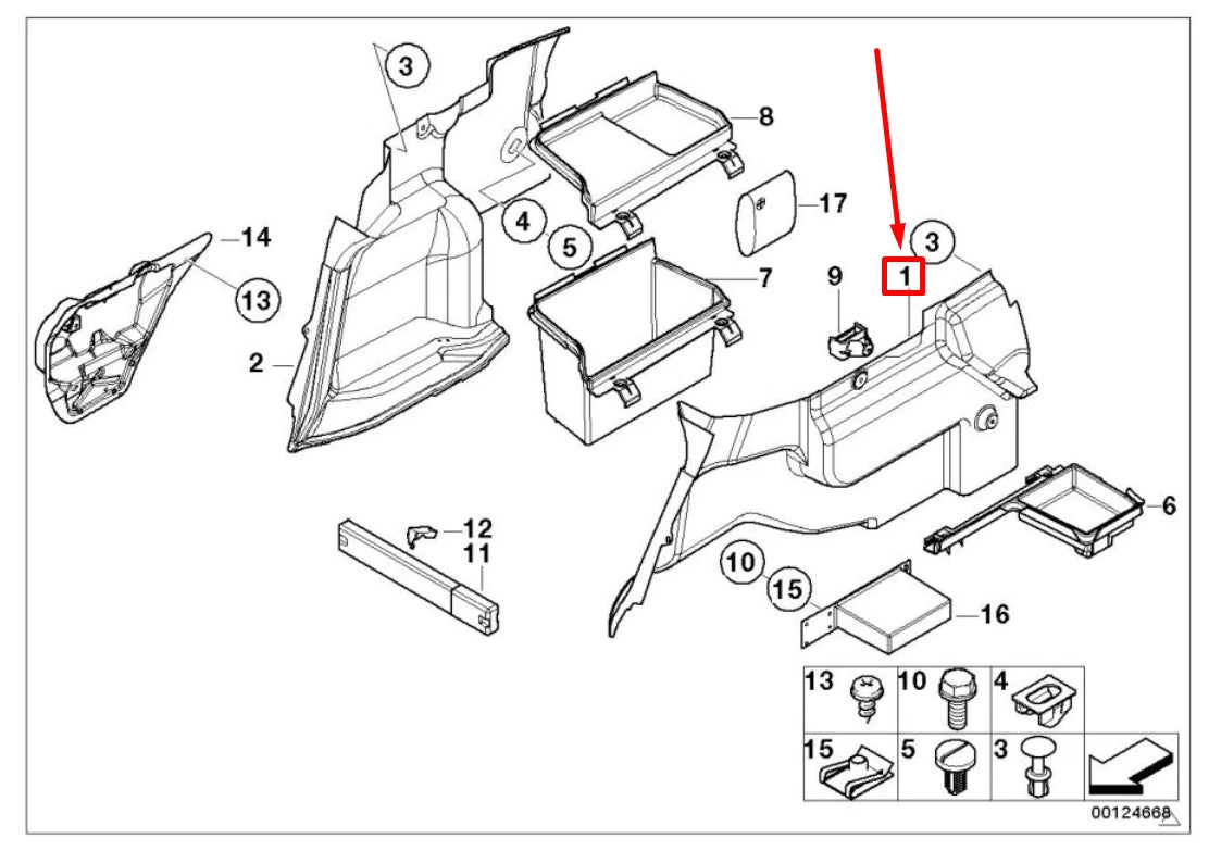 NEW BMW 3 E46 REAR LEFT TRUNK TRIM PANEL 8266567 51478266567 ORIGINAL