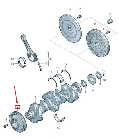 NEW AUDI RS3 2.5 CRANKSHAFT VIBRATION DAMPER 07K105243AC ORIGINAL 07K-105-243-AC
