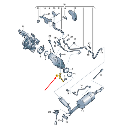NEW VW TRANSPORTER VI T6 CATALYTIC CONVERTER BRACKET 7E0253461S ORIGINAL