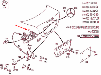 NEW MERCEDES-BENZ C W203 REAR LID HANDLE A2037500693 ORIGINAL