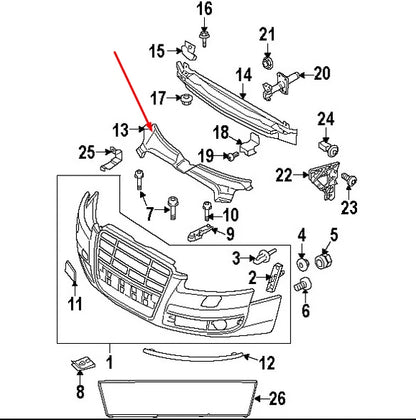 NEW AUDI A6 C6 FRONT RADIATOR SUPPORT COVER 4F0807081 2008 ORIGINAL